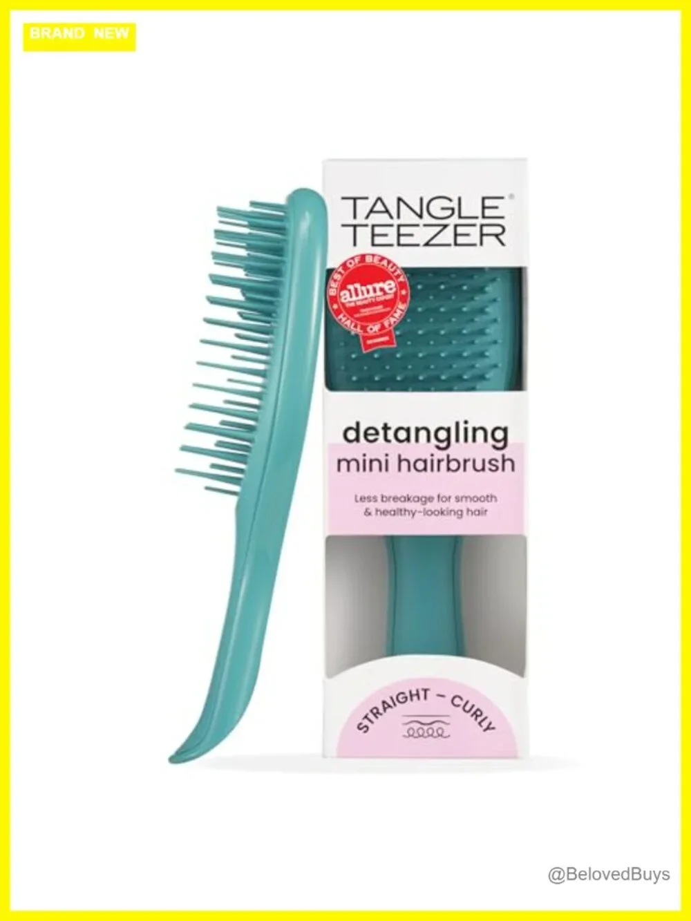 Travel Size Detangling Hair Brush with Patented Two-Tier Teeth